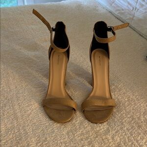 Nude Block Heels with Ankle Strap